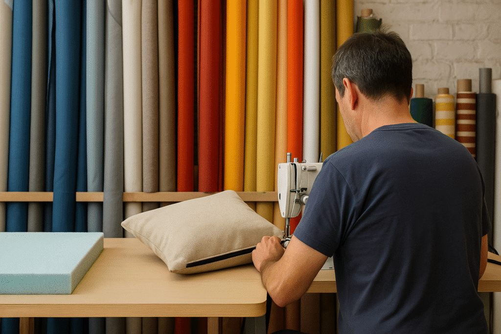 Cojines a medida para terrazas en Barcelona: confección artesanal en taller